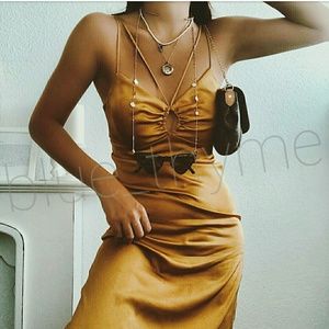 Zara WOMANS SILKY Satin Strappy Dress